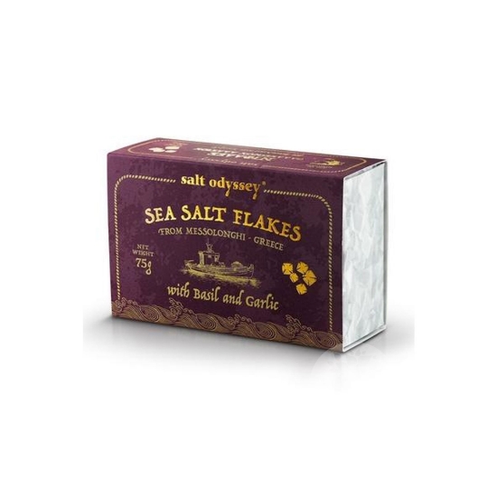 Sea Salt Flakes Basil & Garlic Salt Odyssey 75g 