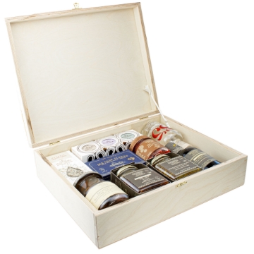 Coffret cadeau grec de luxe Elenianna – Produits gourmands et spiritueux en coffret bois