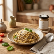 White Truffle Sauce 180g - Magnatum Gourmet Truffle Condiment by Truffle Theory in a natural lifestyle setting