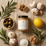 White Truffle Sauce 180g - Magnatum Gourmet Truffle Condiment by Truffle Theory shown as a close-up product detail