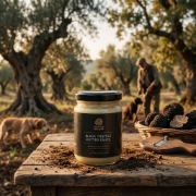 Black Truffle Butter Sauce 120g - Pure Greek Wild-Harvested Luxury by Truffle Theory on a clean studio background