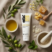 Donkey Milk & Mastic Oil Wrinkle Repair Firming Hand Cream by Mastic Spa on a clean studio background