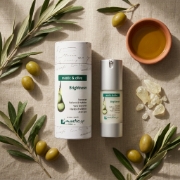 Mastic & Olive Brightening Serum with Chios Mastic & Olive Oil by Mastic Spa on a clean studio background