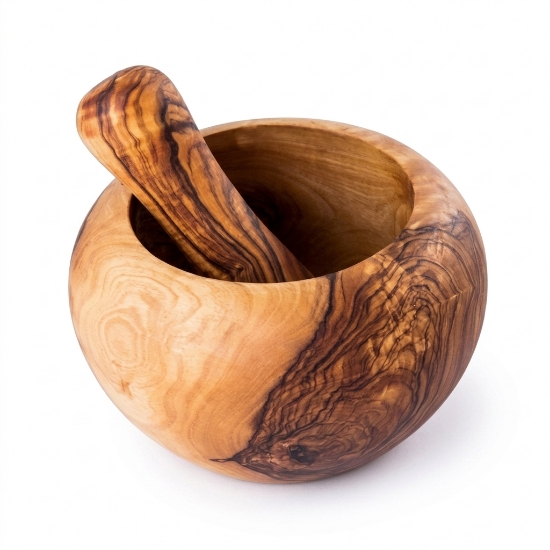 Olea Wood Art Personalized 10cm Olive Wood Mortar and Pestle set