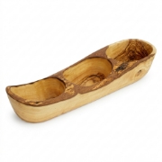 Personalized Olive Wood Rustic Appetizer Plates 35x10cm by Olea Wood on a clean ecommerce background