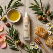 Pure All Vitamin Serum with Prebiotics - Brightening Face Serum by Labbok on a clean studio background