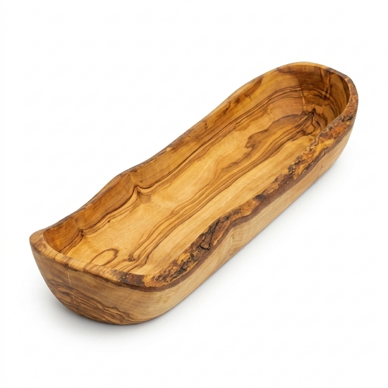 Personalized 40cm olive wood bread stand with rustic raw edges by Olea Wood Art