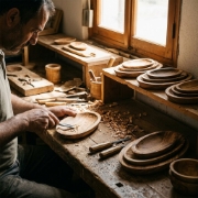 Personalized Olive Wood Oval Dish Set - 3 Handcrafted Cretan Bowls by Olea Wood Art on a clean studio background