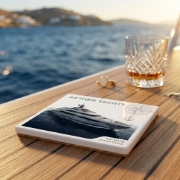 Personalized Square Ceramic Coaster Set with Cork Base 10cm – 4 Pack in a natural lifestyle setting
