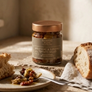 Artichoke & Sun-Dried Tomato Salad Navarino Icons, 190g in a natural lifestyle setting