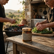 Antipasti - Mixed Vegetables Grilled, 190g Navarino Icons on a clean studio background