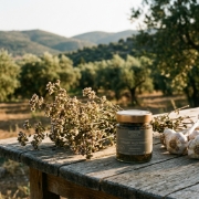 Grilled Mushrooms with Garlic & Oregano Antipasti, 190g by Navarino Icons on a clean studio background
