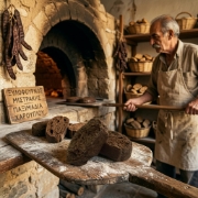 Carob Paximadi Rusks 260g - Wood-Oven Baked Cretan Barley Rusks by Xilofournos Mistrakis on a clean studio background