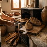 Oat & Rye Paximadi Rusks 300g – Wood-Fired & Salt-Free by Xilofournos Mistrakis on a clean studio background