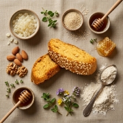 Mastic Paximadi Rusk with Chios Mastiha & Sesame 250g by Xilofournos Mistrakis shown as a close-up product detail