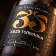 Aged Tsikoudia Premium Cretan Spirit - 12 Months French Oak - 500ml by 35N in a natural lifestyle setting