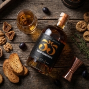 Aged Tsikoudia Premium Cretan Spirit - 12 Months French Oak - 500ml by 35N on a clean studio background