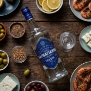 Varvayanni Blue Ouzo 70cl - Classic Greek Anise Spirit on a clean studio background