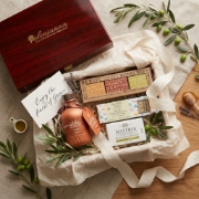 The Greek Essentials Gift Box — Handcrafted Piano Cherry Wood by elenianna shown as a close-up product detail