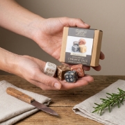 Navarino Icons Ceramic Dice Set - Fortune, Destiny & Trickery | 4-Piece Ancient Greek Game Collection in Vibrant Colors shown...