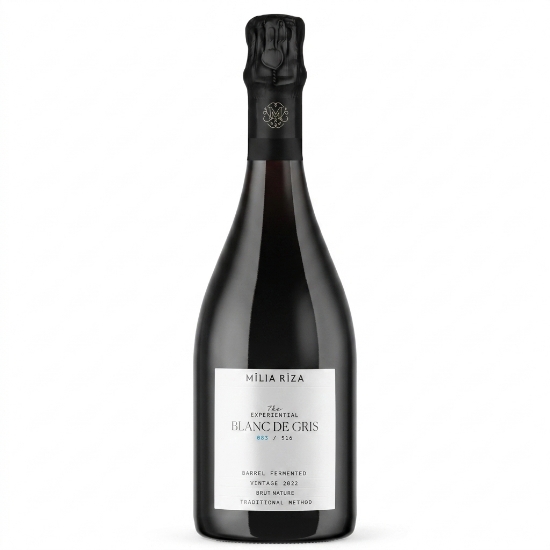 Milia Riza The Experiential Blanc de Gris 2020 - Traditional Method Sparkling Wine 75cl | Moschofilero, 19 Months on Lees, Br...
