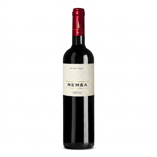 Domain Skouras Nemea 2024 - PDO Agiorgitiko Red Wine 750ml | 12-Month French Oak Aging, Single Vineyard Corinthia on a clean...