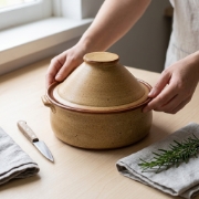 Sifnos Ceramic Casserole Pot with Lid - Authentic Handmade Gastrua (Ø 30cm) | Large Traditional Greek Clay Cooking Vessel for...