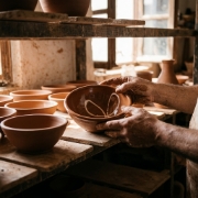 Sifnos Ceramics Heritage Salad Bowl - Hand-Thrown Large Serving Bowl 24-26cm | Authentic Cycladic Pottery for Mediterranean D...