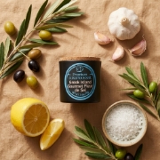 Salt Odyssey Fleur de Sel - Hand-Harvested Aegean Sea Salt 70g | Greek Island Finishing Salt in Glass Jar with Cork Lid shown...