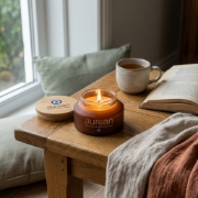 Aurean Gold Eternal Rose Olive Wax Candle - Powdery Rose, Violet & Iris, 200g | Vegan Plant-Based Wax, Hand-Poured in Greece...