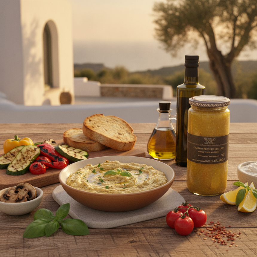Le Guide Ultime du Luxe Sans Gluten : L'Aubergine Broyée Rôtie Icônes Navarino et l'Art de la Gastronomie Méditerranéenne
