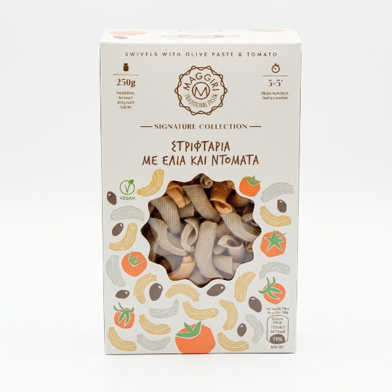 250g box of Maggiri Traditional Cretan Twisted Pasta with Olive Paste & Tomato
